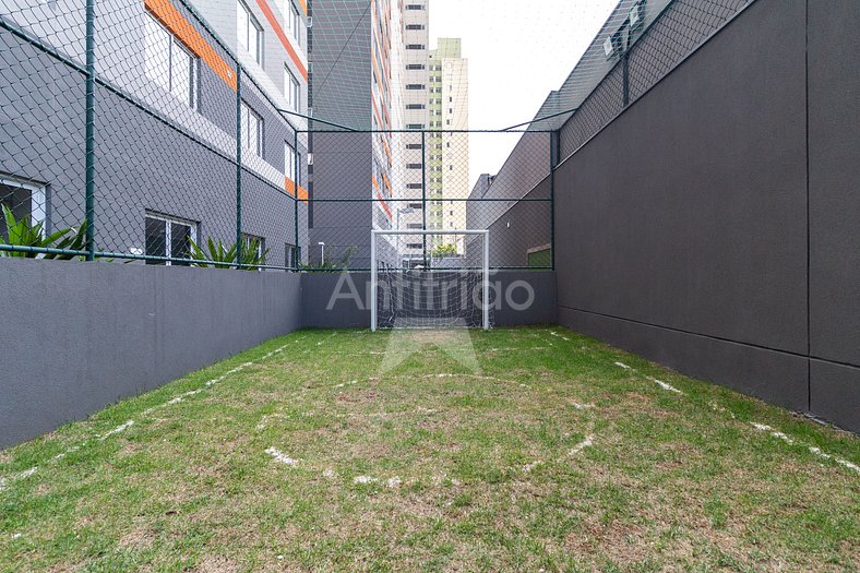 Studio top a 100 m do metrô com piscina e academia